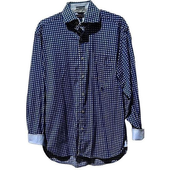 Tommy Hilfiger Mens Small Long Sleeve Button Down Blue Gingham Shirt Collared - Picture 2 of 9